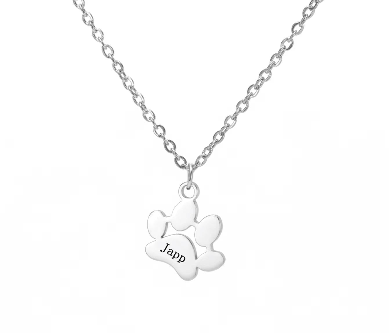 Customized Pet Name Paw Necklace